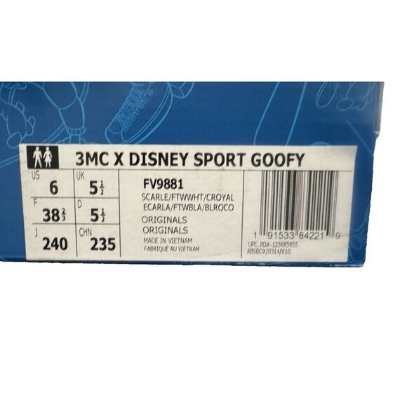 Adidas Originals 3MC C X Disney Sport Goofy adult Unisex Shoes Red NEW US 6 - Picture 12 of 13